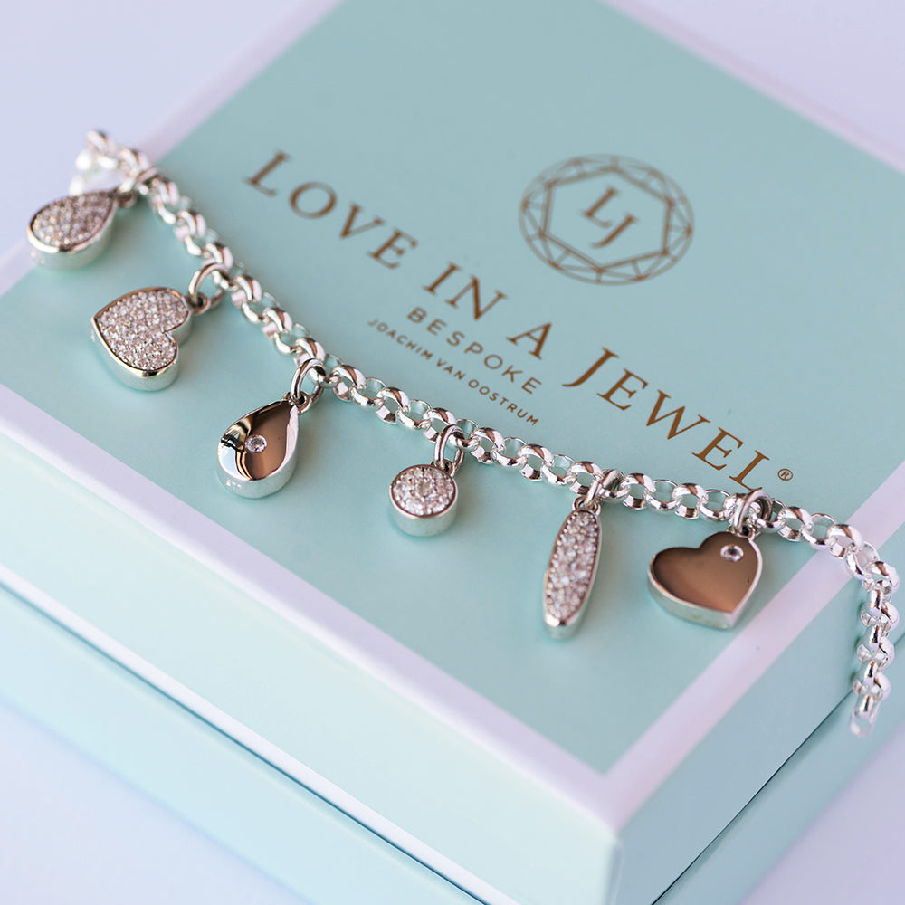 charm bracelet - special gift - memorial ashes charms