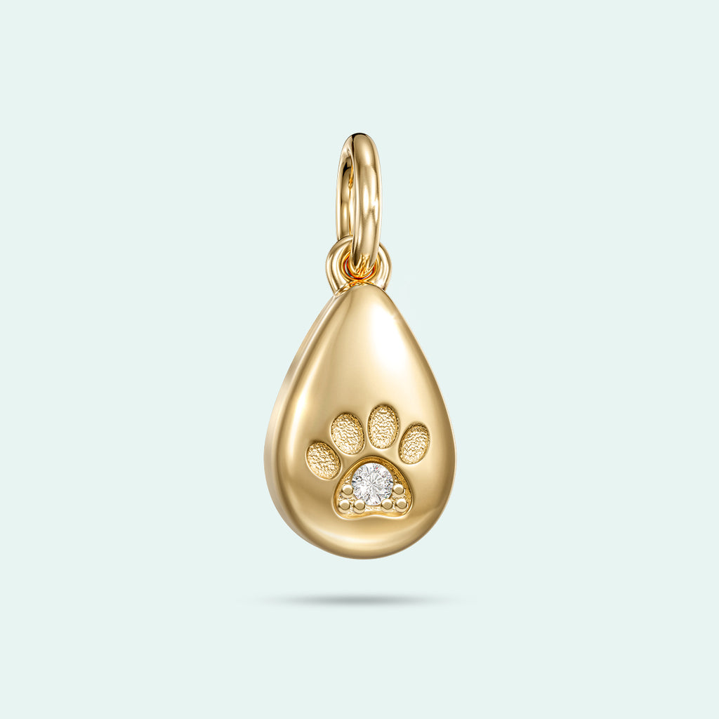 Ashes Charm - The Paw Print Love Drop